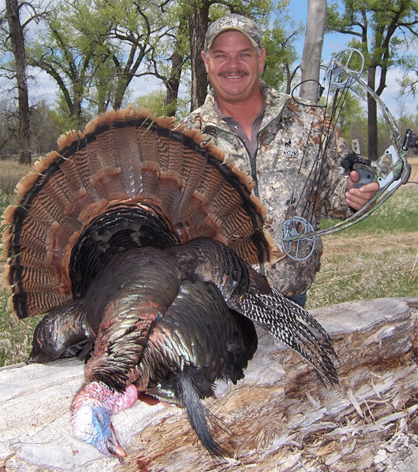 Don takes wild turkey on turkey hunt in GA with liberty bow